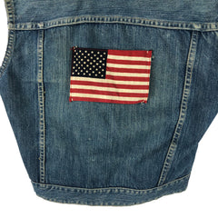 JC Penny's Foremost Custom Denim Jacket Vest w/ Flag USA C1950