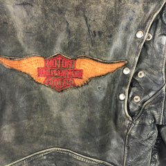 1950s Leather Mototrcyle Jacket Harley Davidson Patched