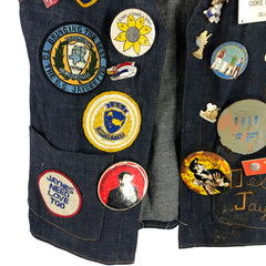Customized Denim Vest Patched & Pinned Jaycee Kansas