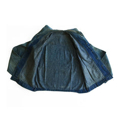 Stenciled US Navy Denim Shawl, open