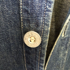 US Army Indigo Denim Pullover, button detail