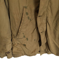 WWII M41 Field Jacket POW stencil, bottom edge view