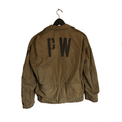 WWII M41 Field Jacket POW stencil, back view