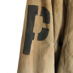 WWII M41 Field Jacket POW stencil, "P" sleeve detail