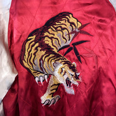 Japanese Reversible Souvenir Satin Jacket, tiger detail, back view