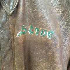 Painted 100 Bomber Squad Russet Leather A2 Jacket