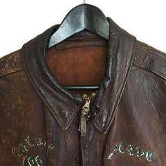 Painted 100 Bomber Squad Russet Leather A2 Jacket
