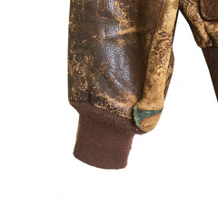 Painted 100 Bomber Squad Russet Leather A2 Jacket