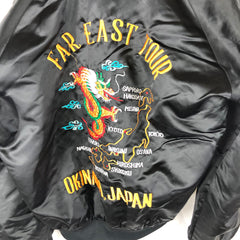 Vintage Satin Far East Tour Souvenir Jacket Okinawa Japan