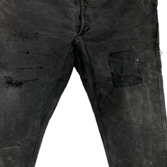 Patchwork French Black Moleskin Work Trousers