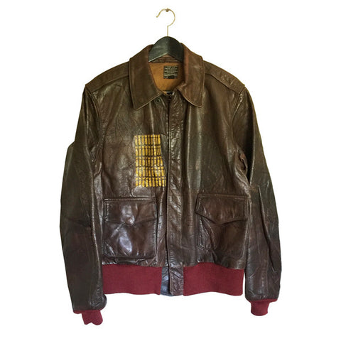 Mint Painted Aero Leather Type A2 Flight Jacket