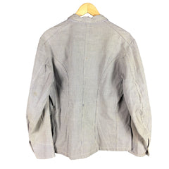 Vintage Leclerc French Checkered Butcher's Work Jacket