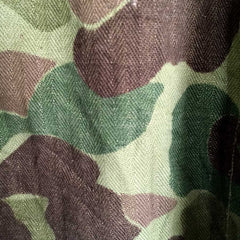 Unique Tailored Camo Jacket, HBT Frogskin, WWII, close up