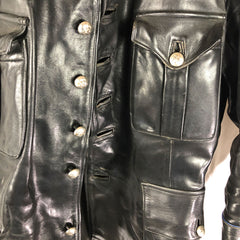 1950s Heavy Leather Belgian Police Jacket