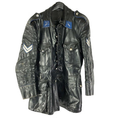 1950s Heavy Leather Belgian Police Jacket