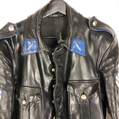 1950s Heavy Leather Belgian Police Jacket