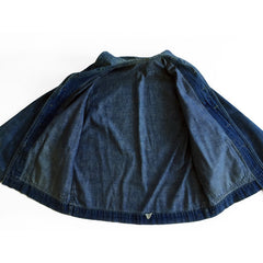 US Navy Indigo Denim Shawl, flat open view