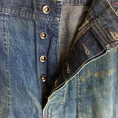 Button Fly Denim US Navy Trousers, fly detail