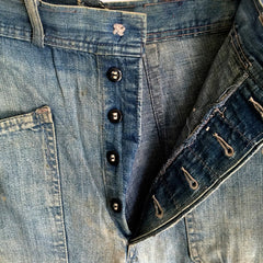 Button Fly Denim US Navy Trousers, detail