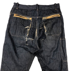 C1950 French Jeans Denim Work Pants Patched