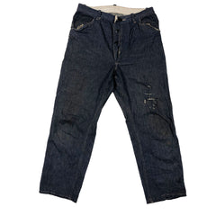 C1950 French Jeans Denim Work Pants Patched