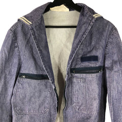 Vintage Zipup French Navy Denim Work Chore Jacket