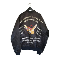 Hong Kong Made Satin US Navy Mediterranean Souvenir Jacket