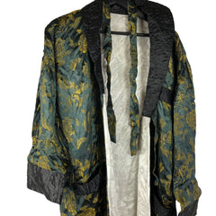 C1950 Japanese Silk Souvenir Smoking Jacket Kimono