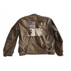 Leather Patched M41 CBI Flight Jacket, back view