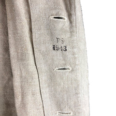 German Heer Linen Twill Trellis Work Jacket Dated 1943