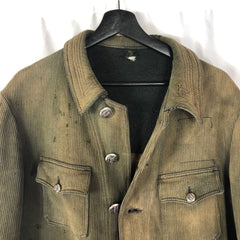 C1920 French La Biche Corduroy Work Hunting Jacket