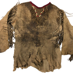 Original Late 1800s Great Plains Native American Buckskin Clothing Set w/ Rifle Sheath