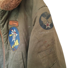 Named AAC 46 Bomber Group 64th Squadron Patched B-15A Flight Jacket