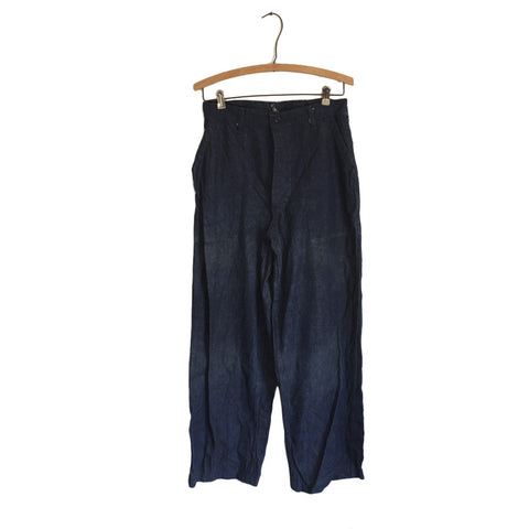 Button Fly US Navy Indigo Denim Trousers