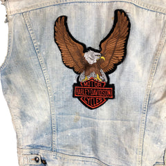 Lee Denim Jacket Motorcycle Cutdown Vest Harley Davidson