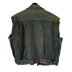 Big E 2nd Pattern Levi's Denim Jacket Motorcycle Cutdown Vest Patched