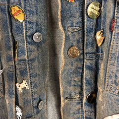 Big E 2nd Pattern Levi's Denim Jacket Motorcycle Cutdown Vest Patched