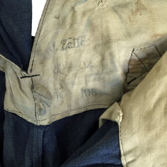 Buckle-Back German Luftwaffe Drill Work Trousers, detail