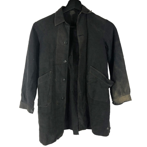 C1930 French Black Work Jacket Small Size