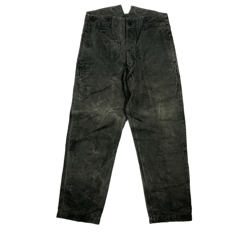 C1940 German Panzer HBT Trellis Linen Work Trousers