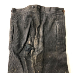 C1930 French Youth Corduroy Repaired Yarned Work Trousers