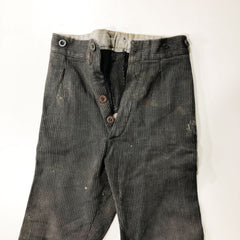 C1930 French Youth Corduroy Repaired Yarned Work Trousers