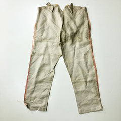 C1900 French Linen Twill Fireman Buckle Back Work Trousers