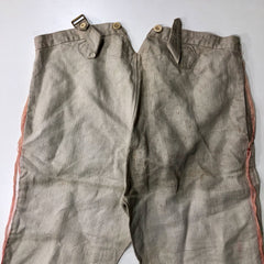 C1900 French Linen Twill Fireman Buckle Back Work Trousers