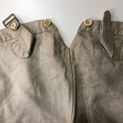 C1900 French Linen Twill Fireman Buckle Back Work Trousers