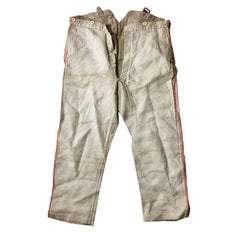 C1900 French Linen Twill Fireman Buckle Back Work Trousers