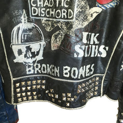 Exploited Painted And Studded Punk Leather Jacket