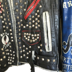 Exploited Painted And Studded Punk Leather Jacket