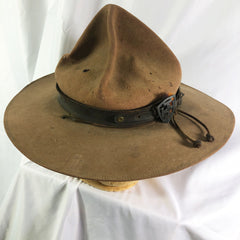 1920s French Boy Scout Campaign Hat Leather Strap