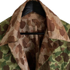 Unique Tailored Camo Jacket, HBT Frogskin, WWII, collar detail